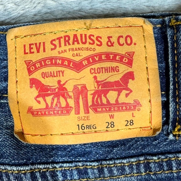 Levi's 501 Womens Jeans 16 Blue Denim Distressed Button-Fly Original Fit M1902 - Picture 6 of 12